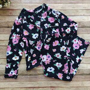 Kate Spade Floral Pajama Set Black Pink Size Large / X-Large
